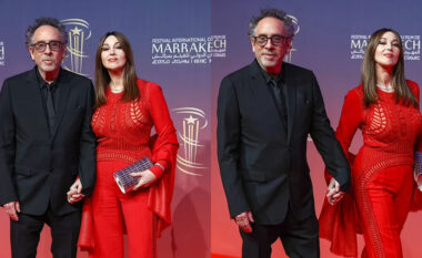 Monica Bellucci dhe partneri i saj Tim Burton shkëlqejnë në tapetin e kuq të Festivalit Ndërkombëtar të Filmit në Marrakech