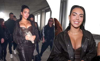 Georgina Rodriguez shkëlqen në një korse lëkure në shfaqjen e Elie Saab gjatë Javës së Modës në Paris
