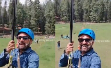 Turisti filmoi aksidentalisht sulmin terrorist në Kashmir ndërsa bënte zipline