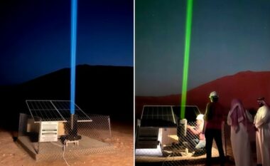 Arabia Saudite instalon “fenerët laser” me energji diellore për të ndihmuar udhëtarët e humbur të shkretëtirës