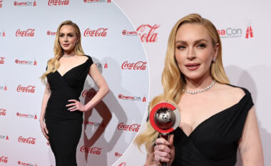 Lindsay Lohan shkëlqen në CinemaCon: Pranon çmimin Vanguard dhe promovon ‘Freakier Friday’