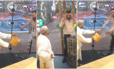 Nuk i linte të qetë, Gjesti i hedh kovë me ujë Jozit për ta larguar nga sauna