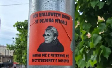 “Maska më e frikshme në institucionet e Kosovës…”, afishe kundër Dejona Mihalit në Prishtinë