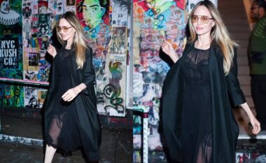 Angelina Jolie dukej elegante në të zeza gjatë një vizite në dyqanin e saj në New York