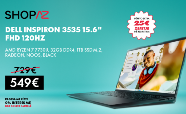 Zbritje për përhajr në Shopaz: Blej laptop Dell Inspiron Ryzen7 32GB/1TB SSD dhe kurse 180 euro