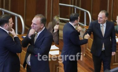 Diskutim serioz mes Abdixhikut dhe Limajt para nisjes së seancës, shtrëngojnë duart