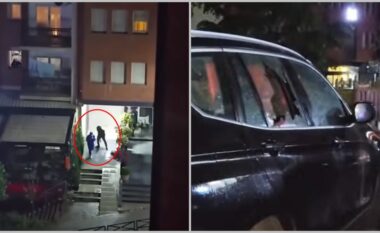 Pamje nga të shtënat me armë zjarri në mesnatë afër rrugës B, plumbat kanë dëmtuar edhe disa vetura