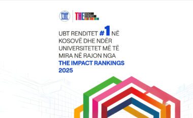 UBT renditet i pari në Kosovë dhe ndër universitetet më të mira në rajon nga THE Impact Rankings 2025