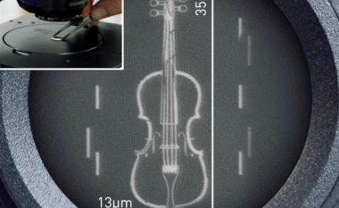 Shkencëtarët krijojnë violinën më të vogël në botë, është e dukshme vetëm me mikroskop
