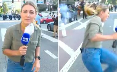 Gazetarja australiane qëllohet me plumb gome ndërsa mbulonte protestat në Los Angeles – incidenti është kapur drejtpërdrejt nga kamera