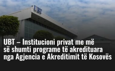 UBT – Institucioni privat me më së shumti programe të akredituara nga Agjencia e Akreditimit të Kosovës