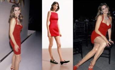 Kaia Gerber rikrijon stilin ikonik të Cindy Crawford me një fustan të kuq – ngjashmëria mes nënës dhe vajzës është e pabesueshme