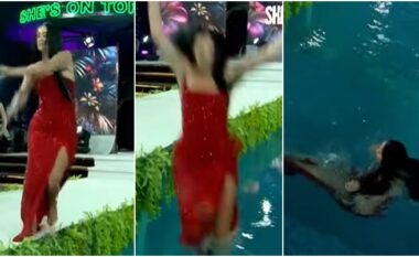 Incident në “She’s on Top” – modelja bie në pishinë gjatë sfilatës