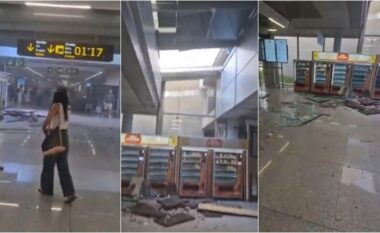 Pasagjerët “në alarm”, pas shembjes së një pjese të çatisë në Aeroportin e Palma de Mallorca në Spanjë