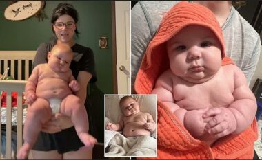 Postoi videon e foshnjës katërmuajshe që peshon 10 kilogramë dhe është 76 centimetra i gjatë, pamjet e gruas nga SHBA bëhen virale