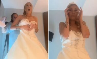 Nusja shpërthen në lot pasi fustani i nusërisë griset pak momente para se të ecë drejt altarit
