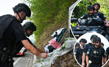Në nderim të policëve të rënë në detyrë, homazhe te vendi i rënies së Enver Zymerit – pamje nga marshi me motoçikleta i policëve të Kosovës