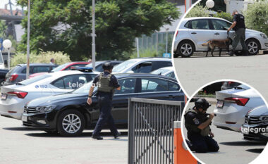 Prani  e shtuar e Policisë rreth objektit të Kuvendit, fotografi nga vendi i ngjarjes