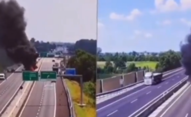 Autostrada italiane në zjarr pas përplasjes së aeroplanit të vogël, të paktën dy të vdekur