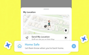 Snapchat mund të njoftojë automatikisht miqtë se përdoruesi ka arritur në shtëpi ‘shëndoshë e mirë’