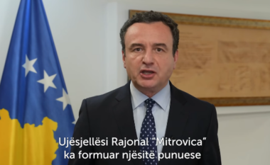 Kurti me video-mesazh në gjuhën serbe njofton për 121 vende pune të hapura në Ujësjellësin Rajonal “Mitrovica”