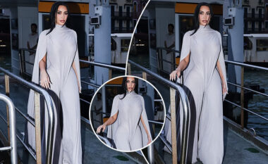 Fansat e Kim Kardashian tronditën me detajet ‘e çuditshme’ në veshjen e saj që duket aspak e rehatshme gjatë një feste në Festivalin e Venecias