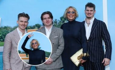Sharon Stone mahnit në një paraqitje të rrallë me tre djemtë e saj të adoptuar në premierën e “Nobody 2”