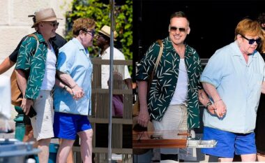 Elton John mban duart me bashkëshortin e tij David Furnish ndërsa largohen nga jahti i tyre prej mbi 26 milionë eurosh