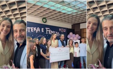 Emina Çunmulaj dhuron 10 mijë dollarë për “Bibliotekën e Fëmijëve” në Prishtinë