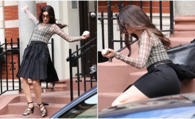 Humb ekuilibrin – aktorja Anne Hathaway rrëzohet gjatë xhirimeve të komedisë “The Devil Wears Prada 2”