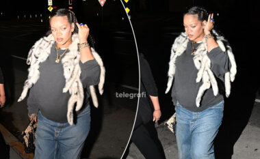 Rihanna fsheh barkun me një bluzë të lirshme, ndërsa përgatitet për rikthim në skenë në 2026