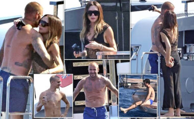 Familja Beckham fotografohen gjatë pushimeve luksoze në jahtin e tyre milionësh në Itali – David fotografohet duke ngacmuar në të pasme Victorian